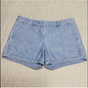 J Crew, soft denim shorts.